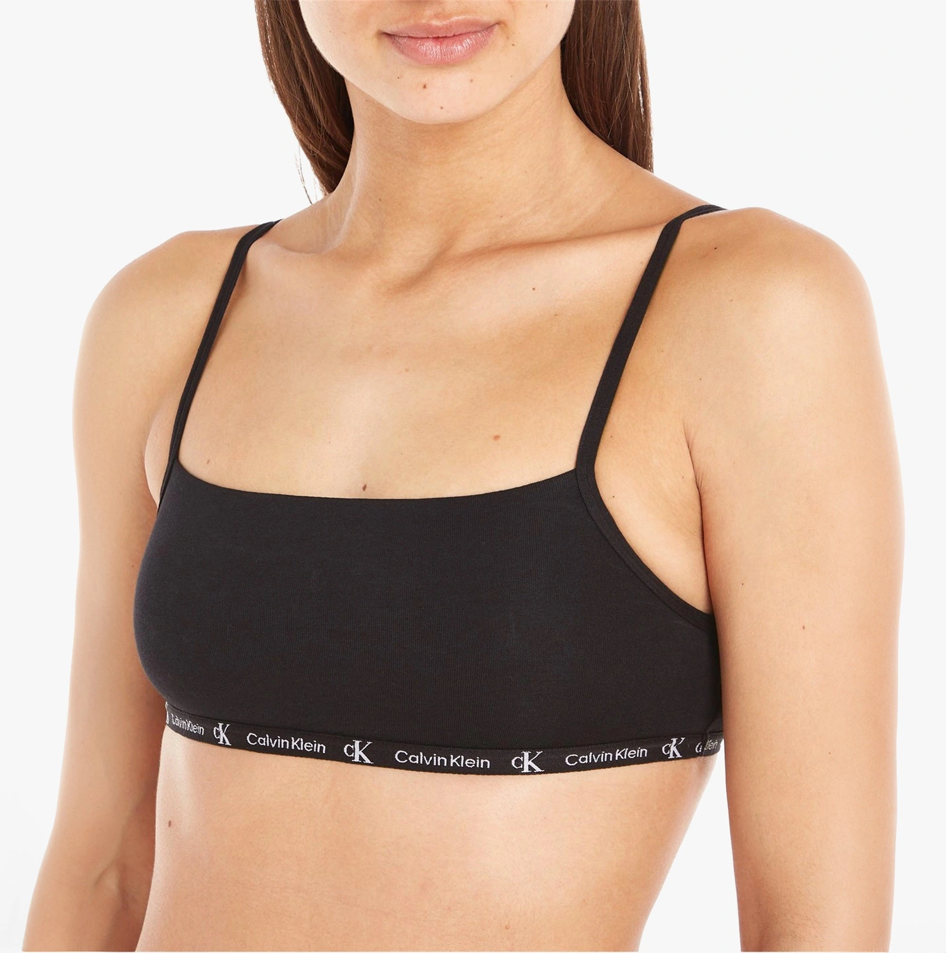 Calvin Klein 1996 COTTON 2 Pack Unlined Bralette Womens Black/Tiger Print