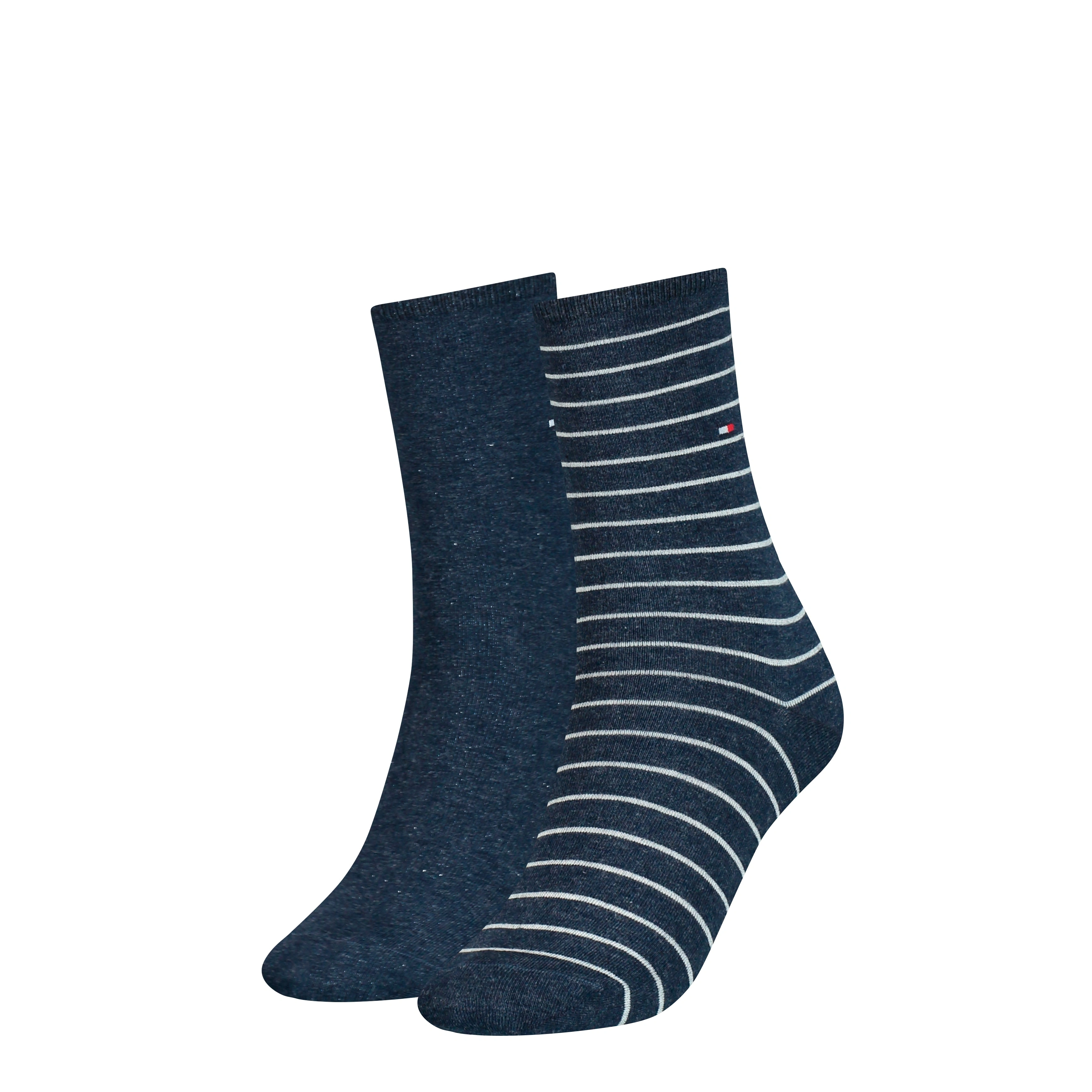 Navy Stripe Crew Socks Duo Tommy Hilfiger Style Comfort